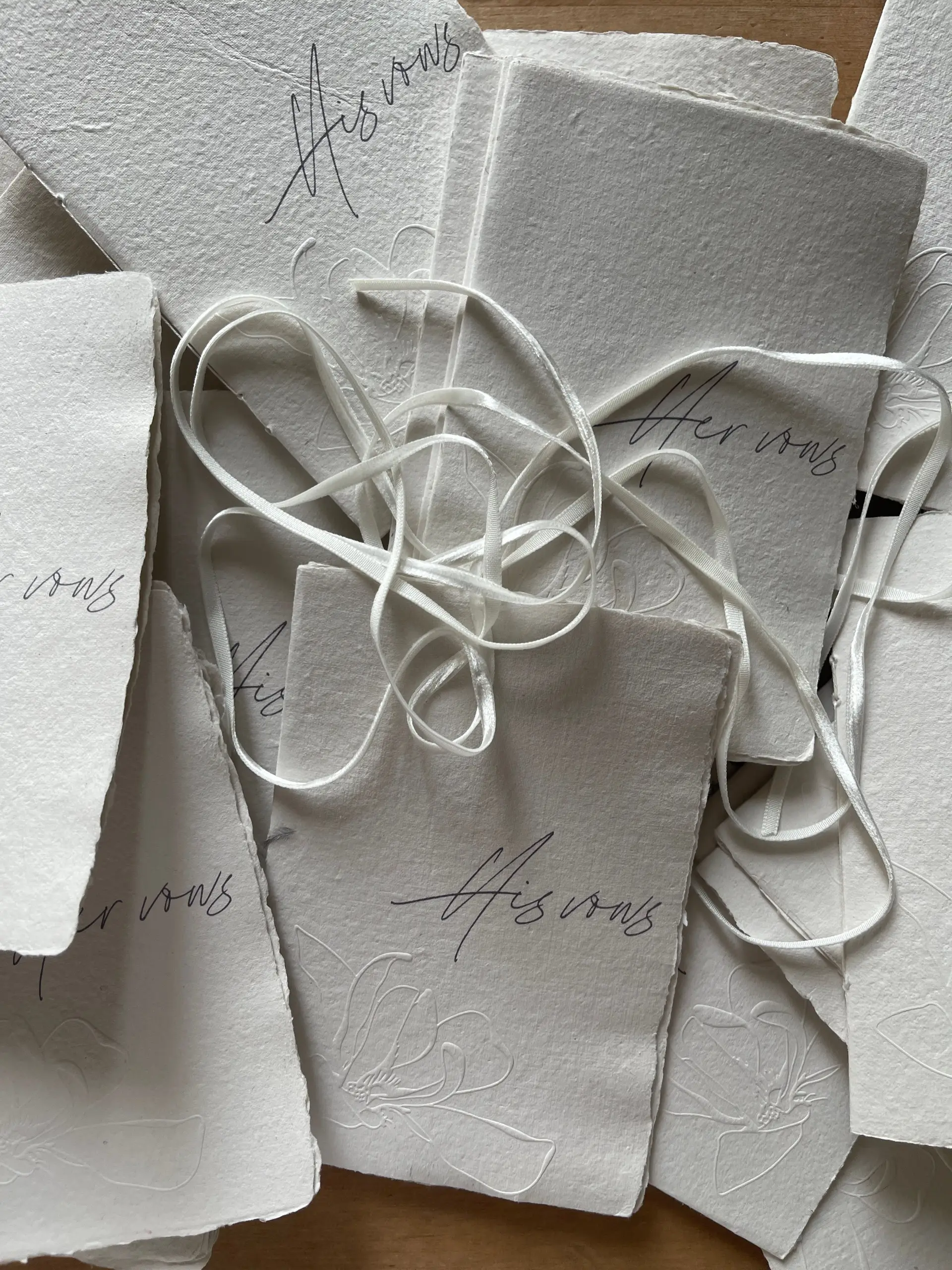 Handcrafted wedding stationery