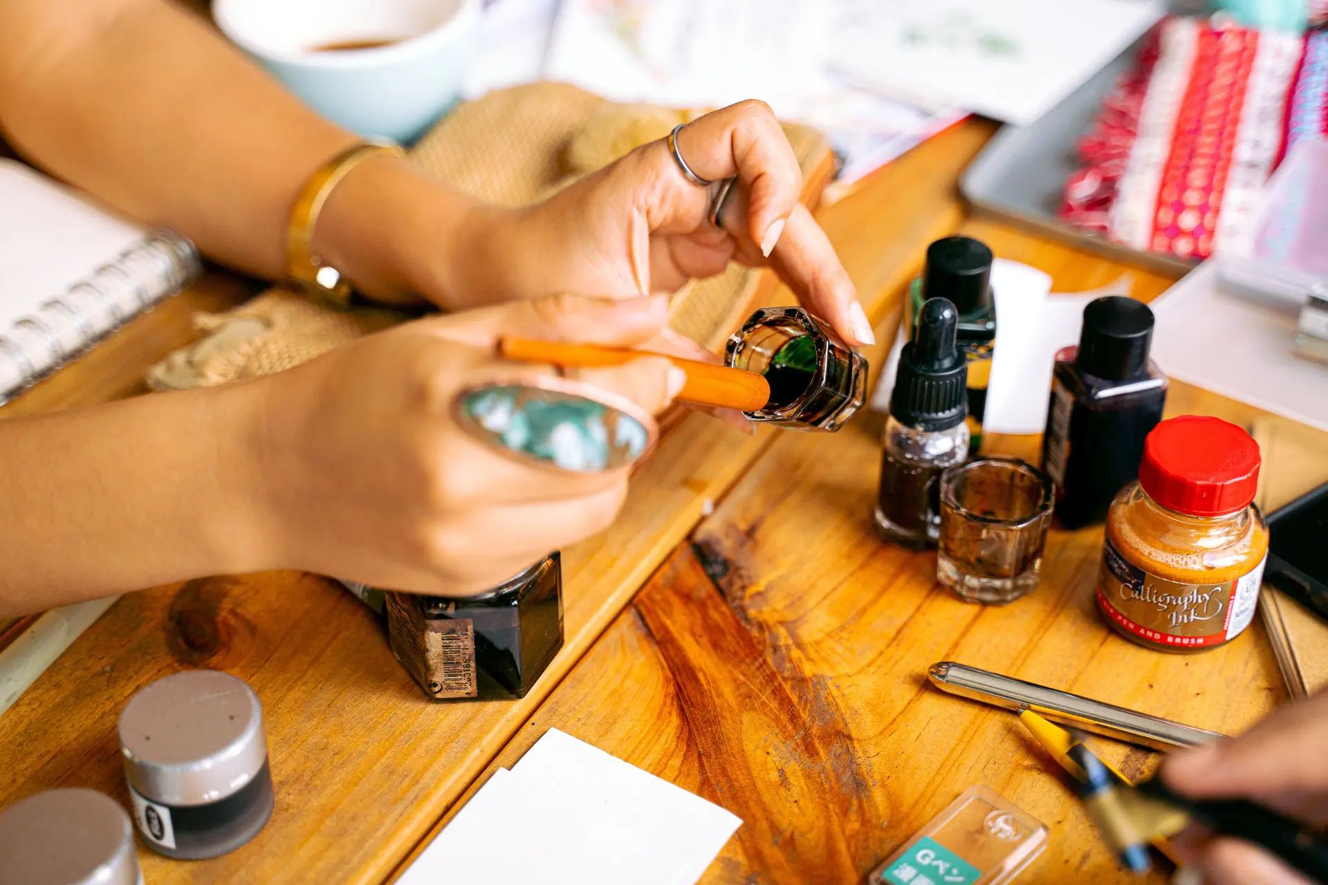 Mixing calligraphy inks